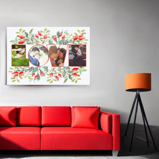 Romantische decoratieve liefdesfoto canvas afdruk