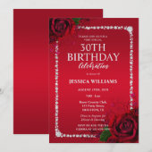 Romantische decoratieve rozen verjaardagsfeest kaart (Voorkant / Achterkant)