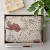 Romantische  Decoupage Rozen Hearts Letters Tissuepapier (Geschenk)