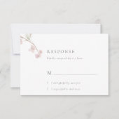 Romantische Delicate Blush Bloemen Bruiloft RSVP K (Voorkant)