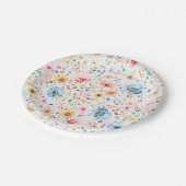 Romantische Delicate Waterverf Bloemen Tuinfeest Papieren Bordje (Gekanteld)