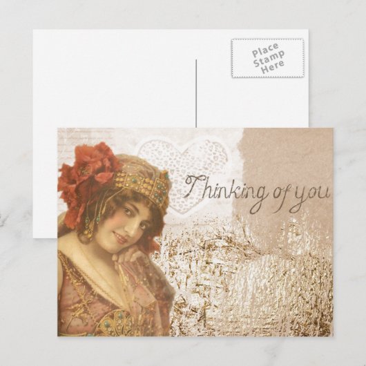 Romantische  denking van uw Briefkaart (Voorkant / Achterkant)