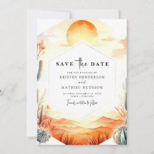 Romantische Desert Cactus bruiloft Save The Date