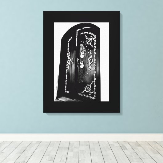 Romantische deur canvas afdruk (Insitu (Houten vloer))