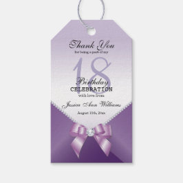 Romantische diamanten en Bow Birthday Party Cadeaulabel