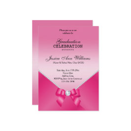 Romantische diamanten en roze Afstuderen Kaart