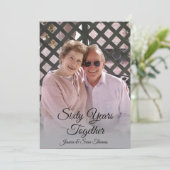 Romantische diamanten foto 60 bruiloft Jubileum Kaart (Staand voorkant)