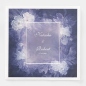 Romantische diepe lavendel bloemenbruiloft servett servet (Voorkant)