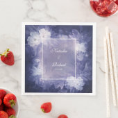 Romantische diepe lavendel bloemenbruiloft servett servet (Insitu)