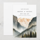 Romantische digitale berg save the date (Voorkant / Achterkant)