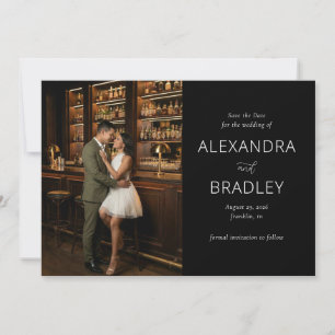 Romantische Donkere Elegante Foto Save The Date