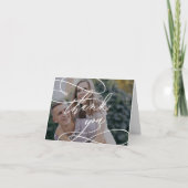 Romantische donkere foto overlay bruiloft dank u k bedankkaart (Voorkant)