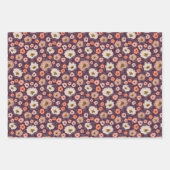 Romantische, donkere pruimpaarse bloemige bruidsdo inpakpapier vel (Voorkant)