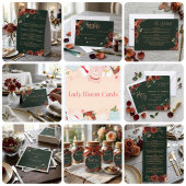 Romantische donkergroene bloemige menu , trouwmenu