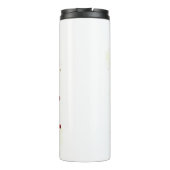 Romantische donkerrode en witte bloemen thermosbeker (Achterkant)