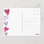 Romantische Doodle Waterverf Harten Valentijnsdag Briefkaart (Achterkant)