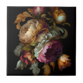 Romantische dramatische "Oude Wereld" Floral 2 Tegeltje (Voorkant)