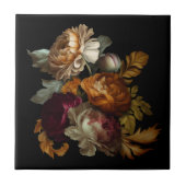 Romantische dramatische "Oude Wereld" Floral 4 Tegeltje (Voorkant)