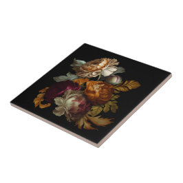Romantische dramatische "Oude Wereld" Floral 4 Tegeltje