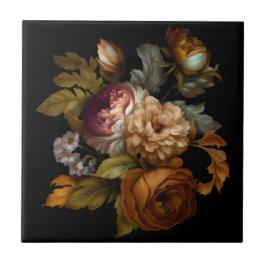 Romantische dramatische "Oude Wereld" Floral 5 Tegeltje