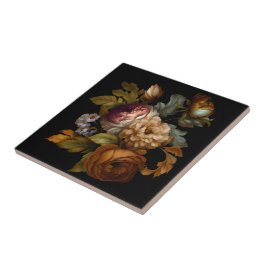 Romantische dramatische "Oude Wereld" Floral 5 Tegeltje