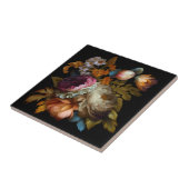 Romantische dramatische "Oude Wereld" Floral 6 Tegeltje (Zijkant)