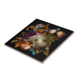 Romantische dramatische "Oude Wereld" Floral 6 Tegeltje