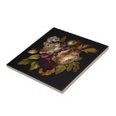 Romantische dramatische "Oude Wereld" Floral 8 Tegeltje (Zijkant)