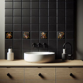 Romantische dramatische "Oude Wereld" Floral 8 Tegeltje