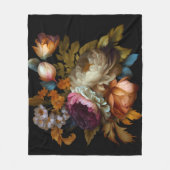 Romantische dramatische "Oude Wereld" Floral Fleece Deken (Voorkant)