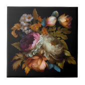 Romantische dramatische "Oude Wereld" Floral Tegeltje (Voorkant)