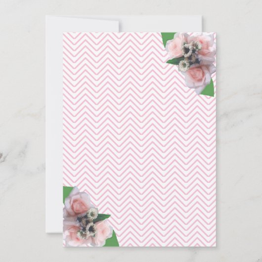 Romantische drie roze rozen bloemenfeest kaart (Achterkant)