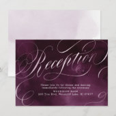 Romantische, droevige pruim kalligrafie huwelijksr kaart (Voorkant / Achterkant)