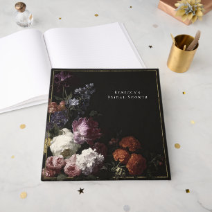Romantische Droevige Zwarte Gotische Bloemen Bruid Gastenboek