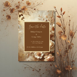 Romantische Dromerige Bloemen bruiloft Save the Da Kaart