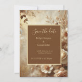 Romantische Dromerige Bloemen bruiloft Save the Da Kaart (Voorkant)