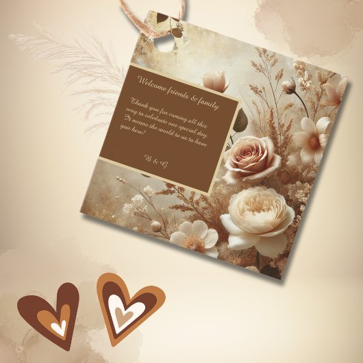 Romantische Dromerige Bloemen Huwelijk dank u Bedankjes Labels