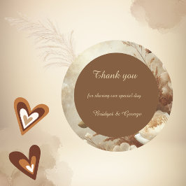 Romantische Dromerige Bloemen Huwelijk dank u Ronde Sticker