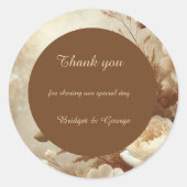 Romantische Dromerige Bloemen Huwelijk dank u Ronde Sticker (Voorkant)