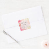 Romantische Droom Bloem Bruiloft Dank Je Vierkante Sticker (Envelop)