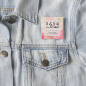 Romantische Droom Bloesem Bruiloft Save the Date Vierkante Button 5,1 Cm (In situ)