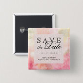Romantische Droom Bloesem Bruiloft Save the Date Vierkante Button 5,1 Cm (Voorkant /achterkant)