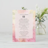 Romantische Droom Bloesem Bruiloftsmenu Menu (Staand voorkant)