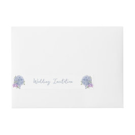 Romantische Duidelijke Stoffige Blauwe Kleur Bruil Adreslabel Wikkel