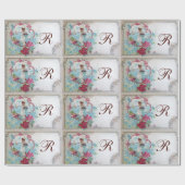 ROMANTISCHE DUIF, ELEGANTE WITTE ROZE BRUILOFT BLO CADEAUPAPIER (Vlak)