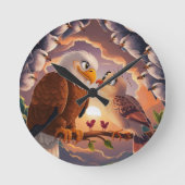 Romantische duif Sweet Tortelduifjes Decor voor th Ronde Klok (Voorkant)