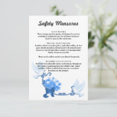 Romantische duiven en blauwe bloemen veiligheidsma informatiekaartje (Staand voorkant)