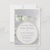 Romantische Duiven, Glitters & Rozen Bewaar de Dat Save The Date (Achterkant)