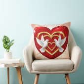 Romantische Duiven Hart Liefde Kussen (Stoel)