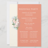 Romantische duiven koraal bruiloft programma (Achterkant)